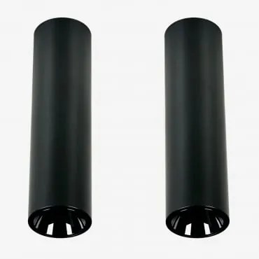 Pack De 2 Apliques De Teto Led De Superfície Redondos Ø4 Cm Em Alumínio Luisiana Preto & 3 W & 19º & Branco Frio 4000k - Sklum