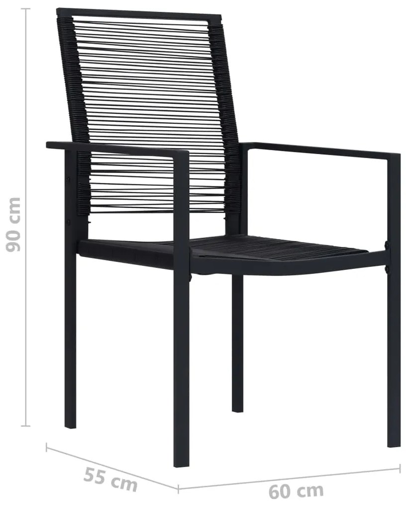 Cadeiras de jardim 4 pcs vime de PVC preto