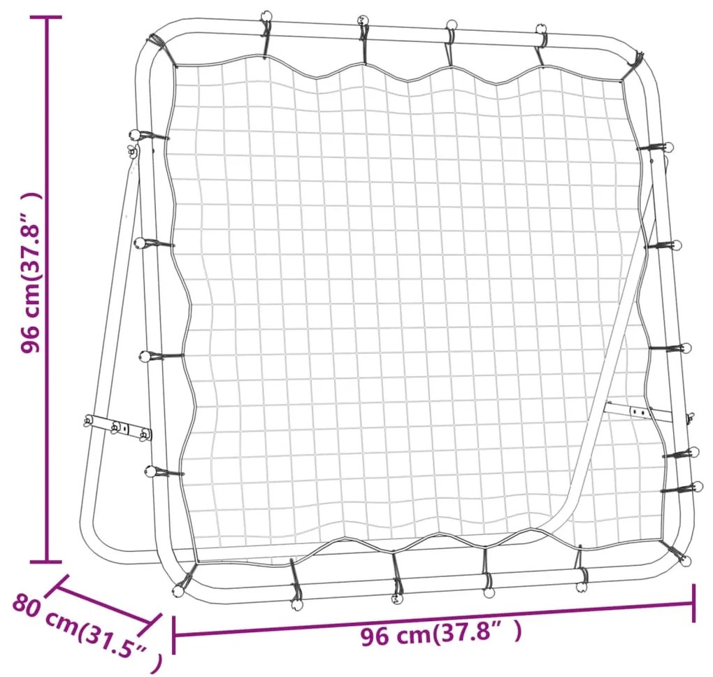 Rede de ressalto para futebol ajustável 96x80x96 cm aço e PE