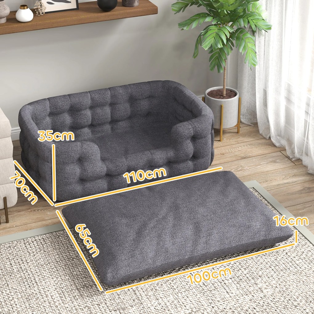 PawHut Cama para Cães Grandes Cama para Animais de Estimação com 2 Alm