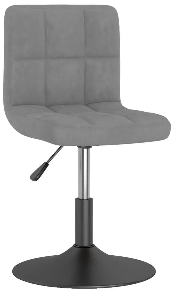 Cadeiras de jantar giratórias 2 pcs veludo cinzento-claro