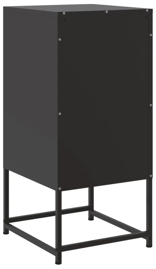 Mesas de cabeceira 2 pcs 36x39x78 cm aço preto
