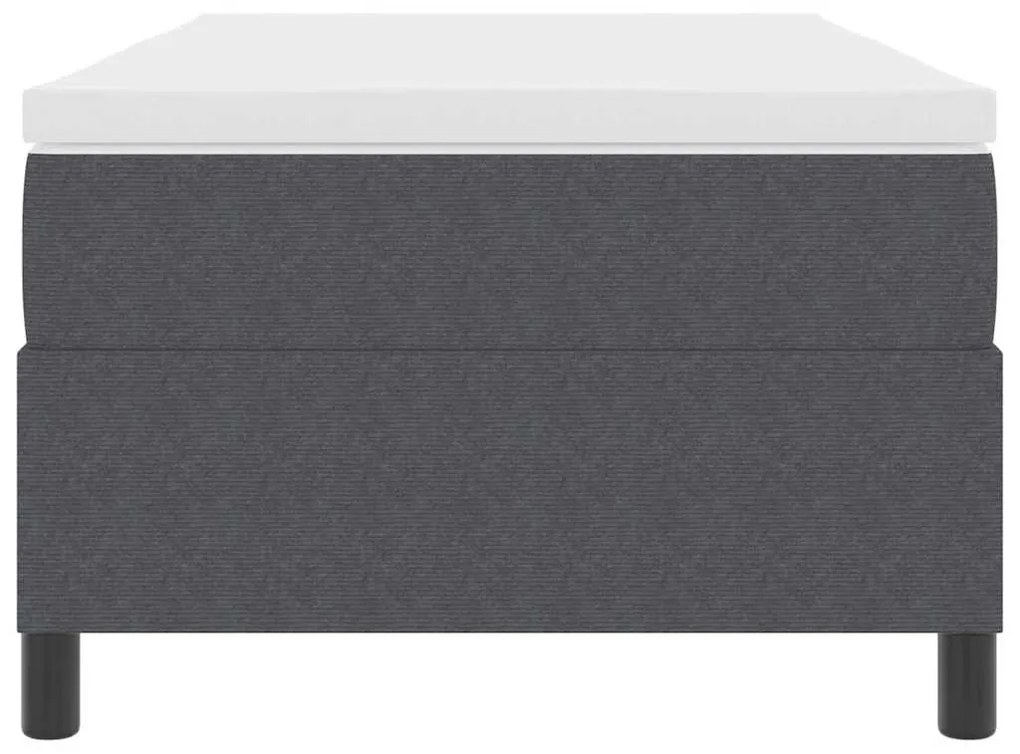 Cama Box com Colchão Cinza Escuro - 100 x 200 cm, Tecido Cotele