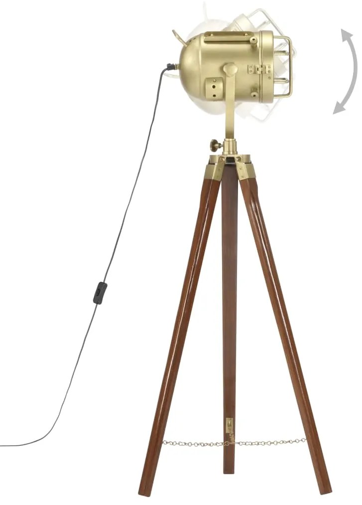 Candeeiro de chão tripé 97 cm madeira mangueira maciça