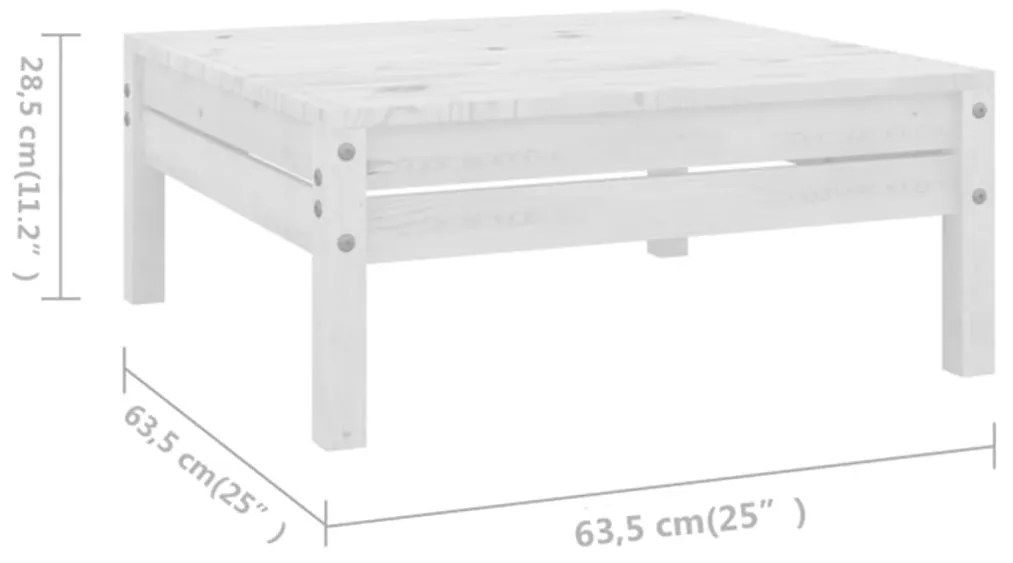 4 pcs conjunto lounge de jardim pinho maciço branco