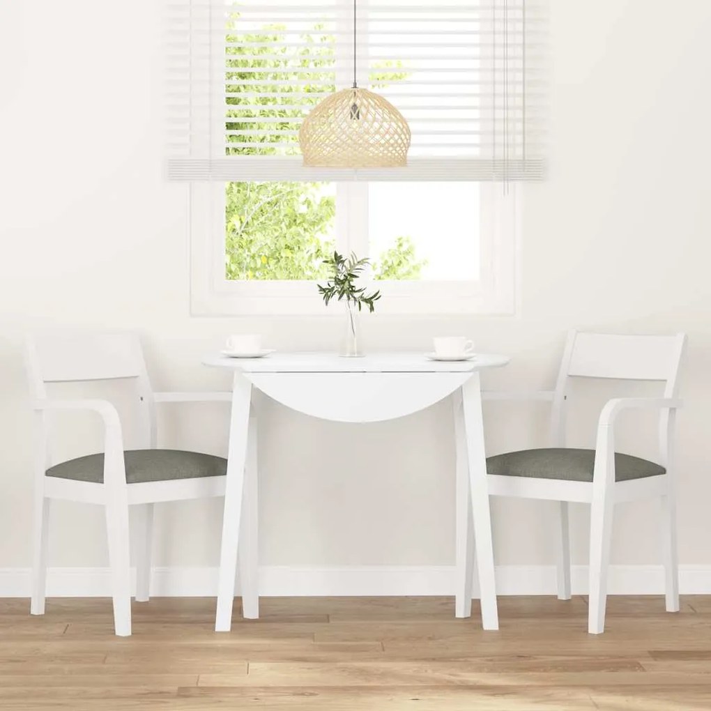 Cadeiras de jantar com almofadões 2 pcs madeira maciça branco
