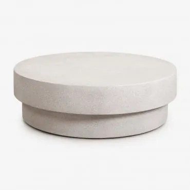 Mesa De Centro Redonda Para Jardim Em Cimento Selara Ø120 Cm & Cinza Pedra Claro - Sklum