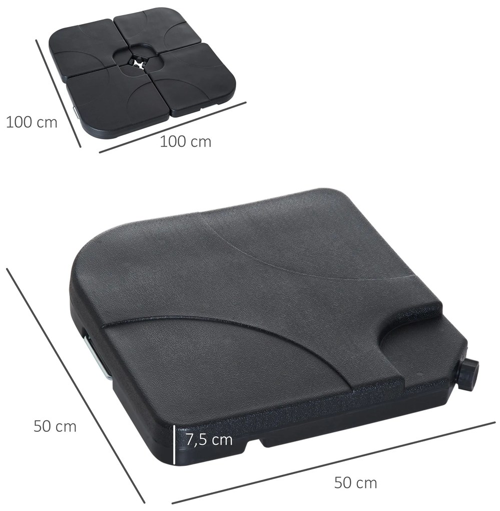 Base para Chapéu de Sol de 4 Peças Suporte para Chapéu de Sol para Jar