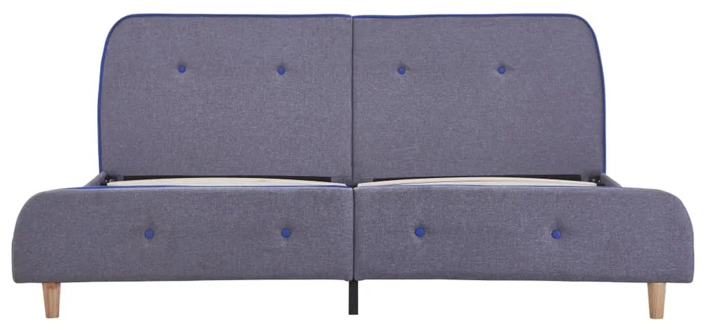 Estrutura de cama sem colchão 150x200 cm tecido cinzento-claro