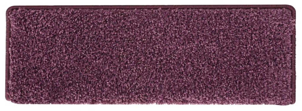 Tapete/carpete para degraus 15 pcs 65x21x4 cm roxo-escuro