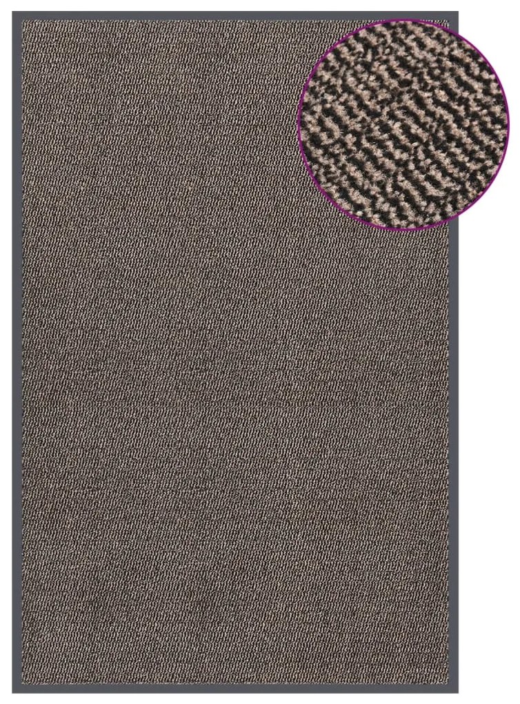 326942 vidaXL Tapete de entrada tufado 120x180 cm castanho-escuro