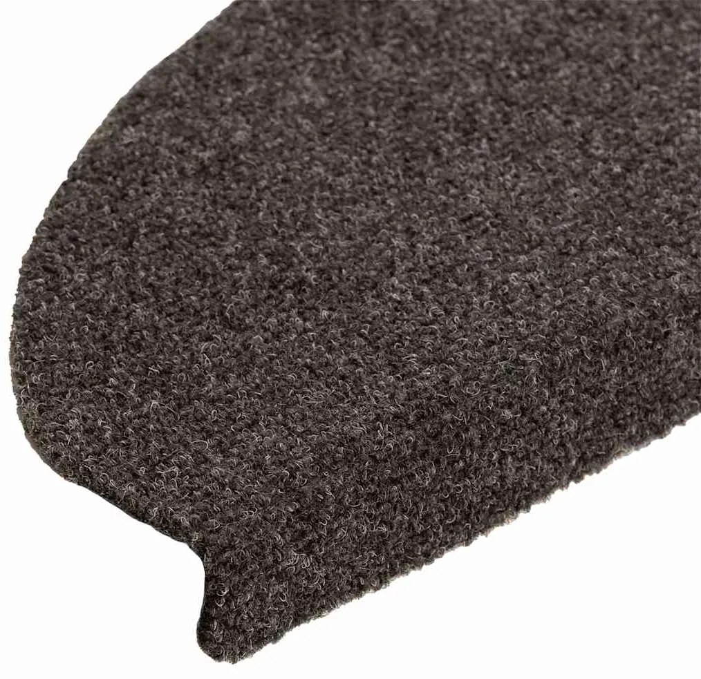Tapetes escada autoadesivos 15 pcs 65x21x4 cm antracite