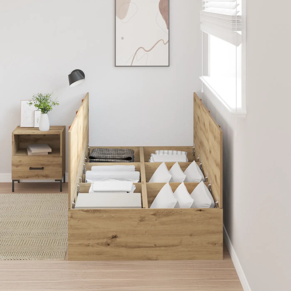 Estrado de Cama vidaXL em Carvalho Artesanal 90x200 cm