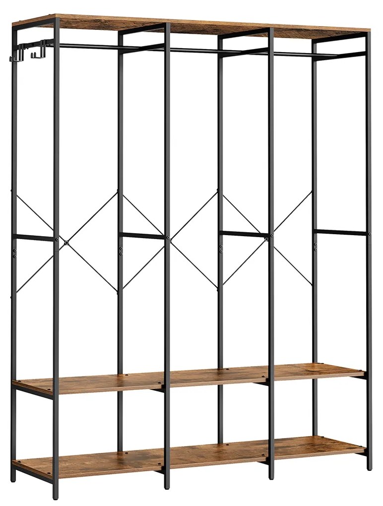 Guarda roupa aberto com varão 40 x 141 x 180 cm Castanho vintage
