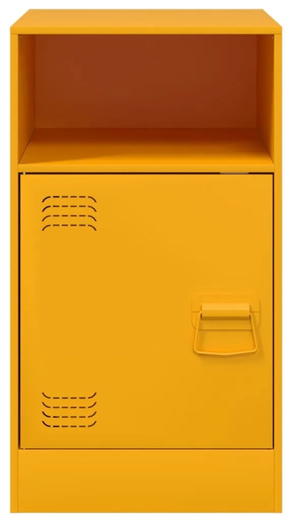 Mesas de cabeceira 2 pcs 34,5x39x62 cm aço amarelo mostarda