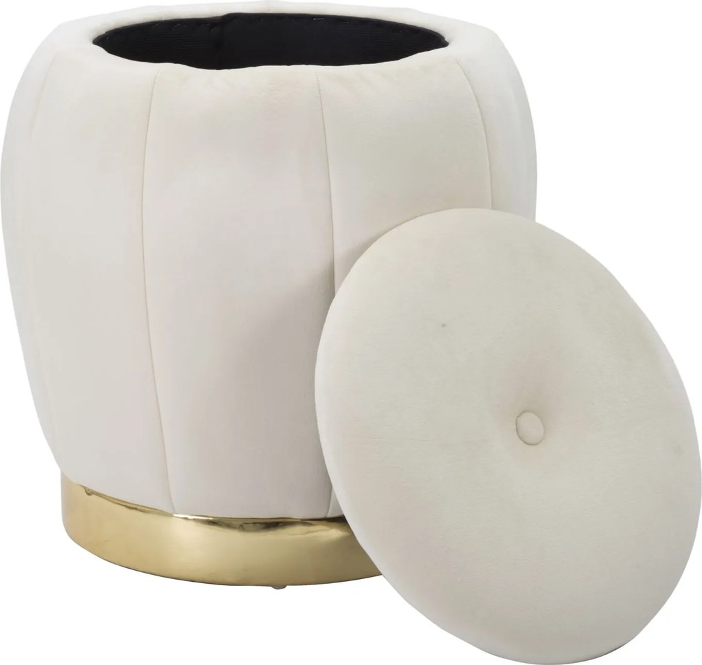 BANCO COM ARMAZENAMENTO PARIS Ø 43X43 CM CREME E DOURADO