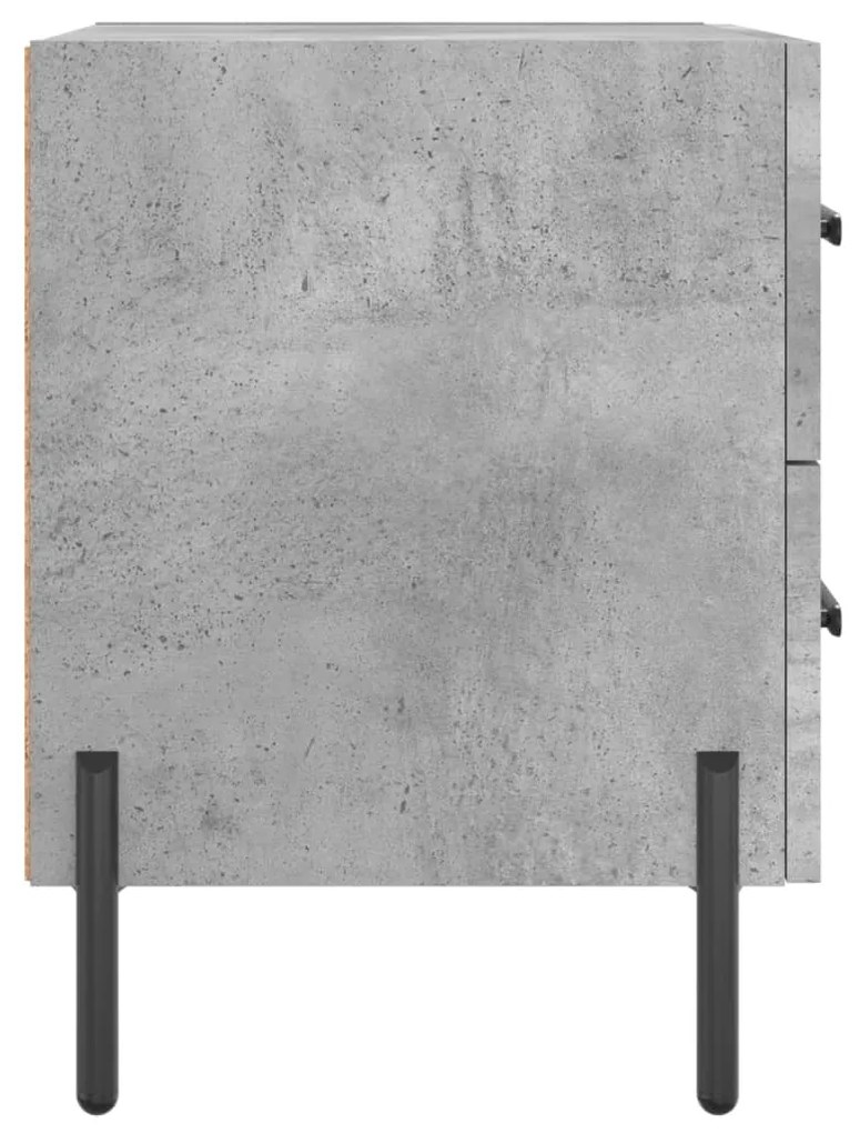 Mesas de cabeceira 2pcs derivados de madeira cinza cimento