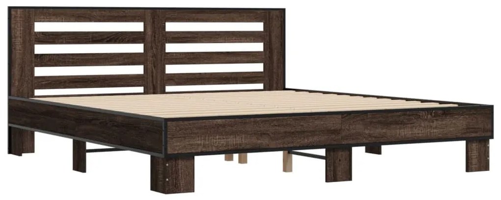 Estrutura de cama 200x200cm derivados madeira/metal