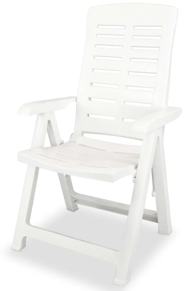 Cadeiras de jardim reclináveis 4 pcs plástico branco