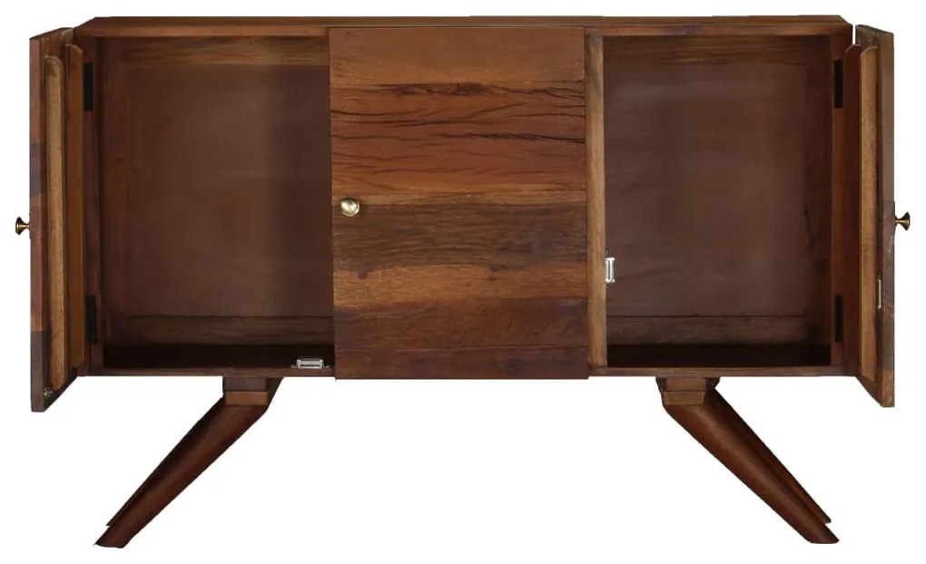 Aparador em madeira recuperada maciça 110x30x75 cm castanho