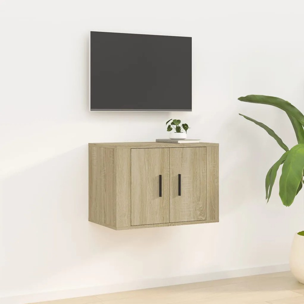 vidaXL Móvel de TV para parede 57x34,5x40 cm carvalho sonoma