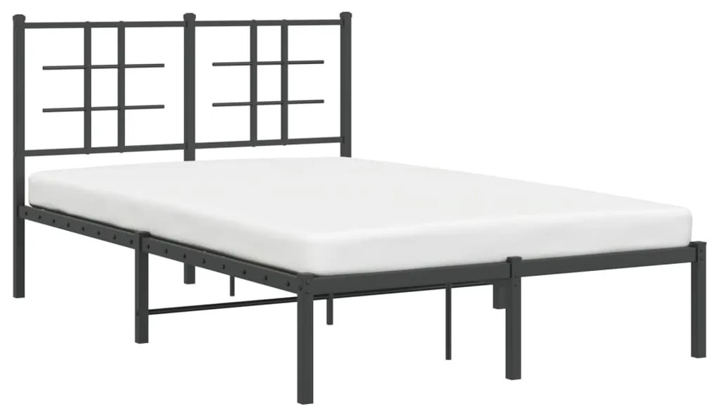 Estrutura de cama com cabeceira 120x200 cm metal preto
