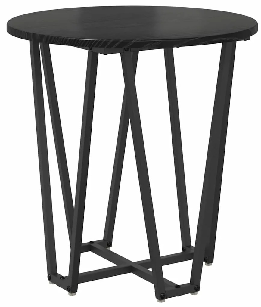 Mesa de Apoio vidaXL 2 pcs Preto Carvalho Madeira Engenharia e Metal