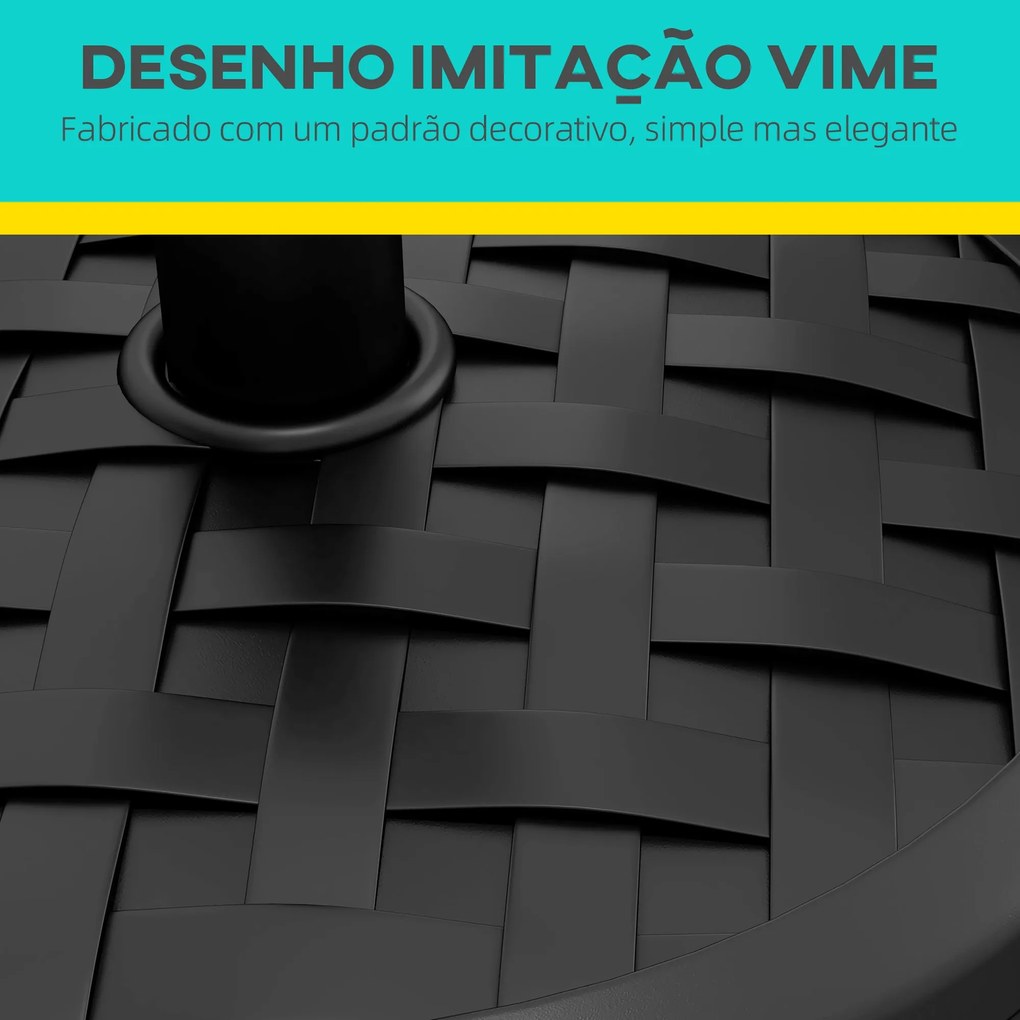 Base de Chapéu de Sol Redondo Suporte para Chapéu de Sol Recarregável