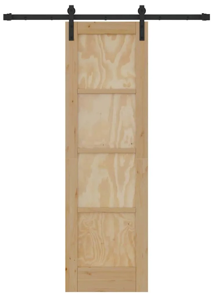 Porta Deslizante com Conjunto de Ferragens 61x198.5 cm Madeira Maciça