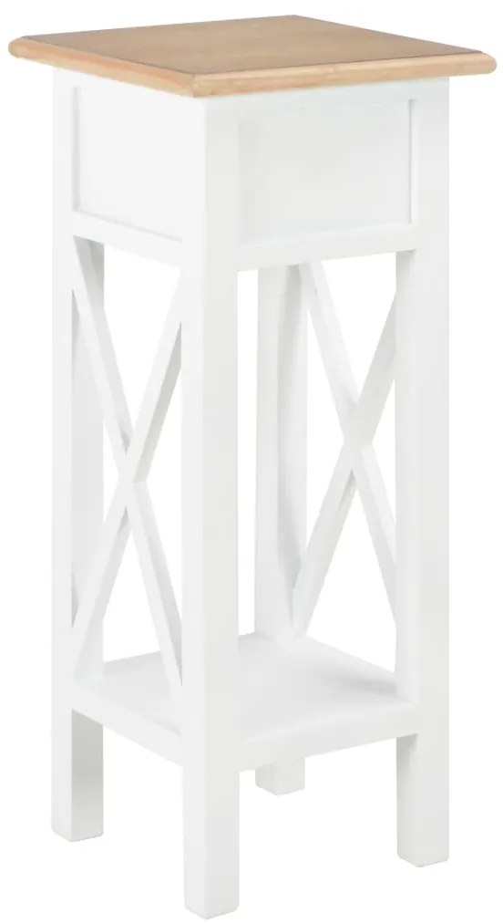 Mesa lateral 27x27x65,5 cm madeira branco