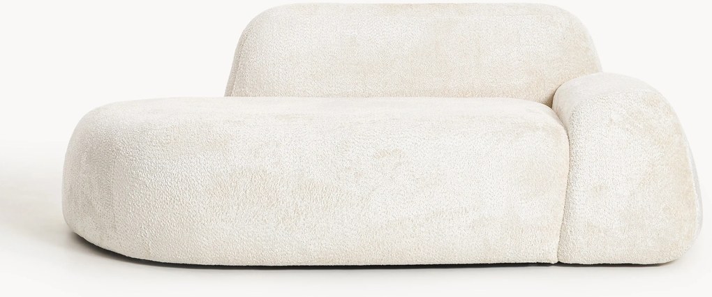 Sofá em teddy-bouclé com chaise longue Wolke (2 lugares)