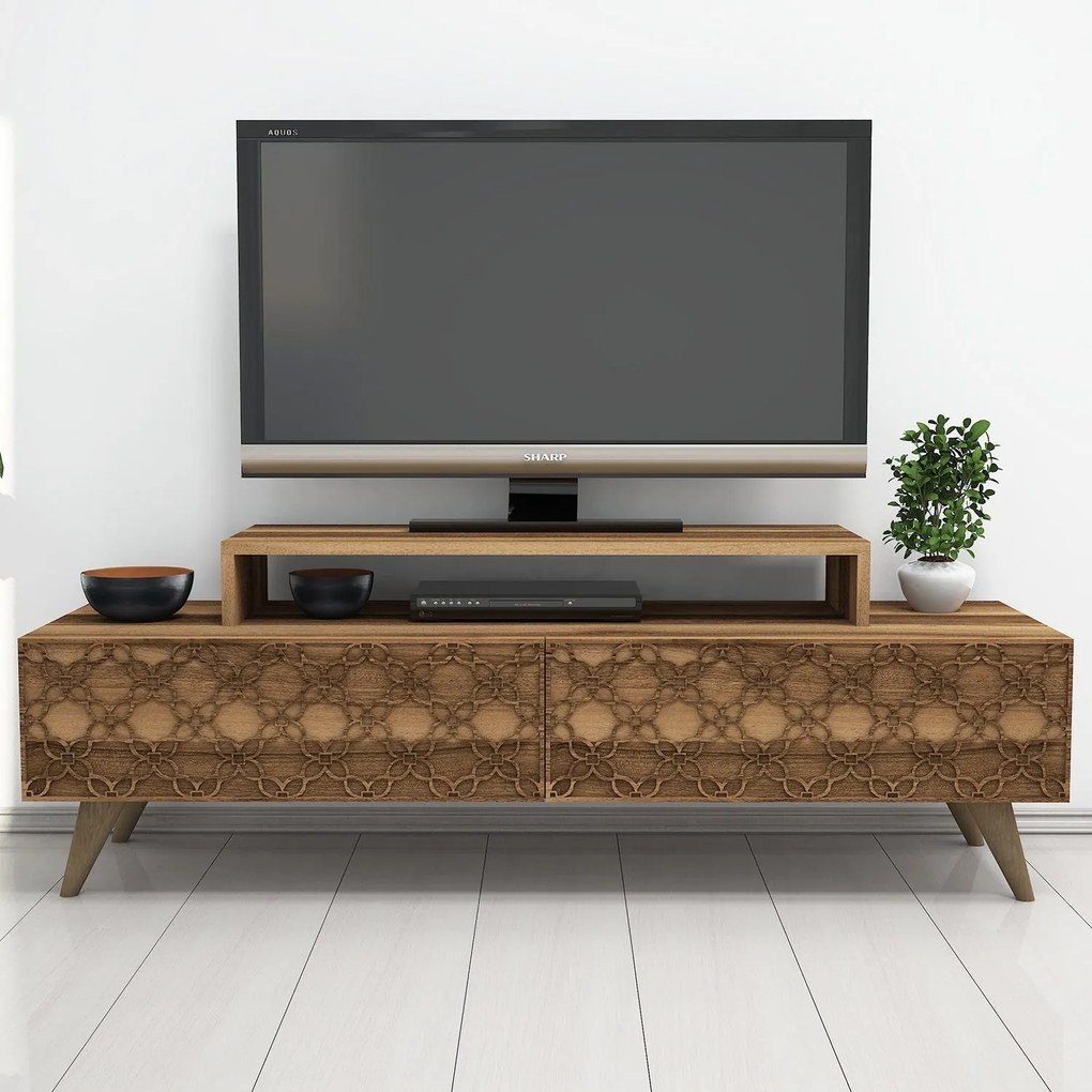 Móvel TV City – Nogueira – 140 cm x 48,8 cm x 41,8 cm