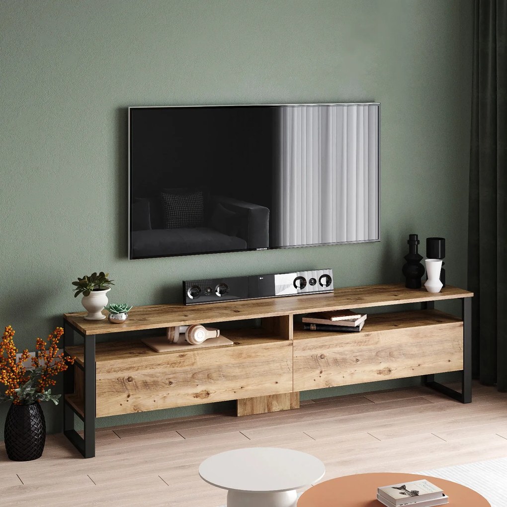 Móvel de TV "Horizon" – Pinho Atlântico - 180x35.5x56 cm – Design Mode