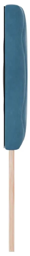 Cabeceira em azul escuro com design de blocos de diamante, 144 cm de v