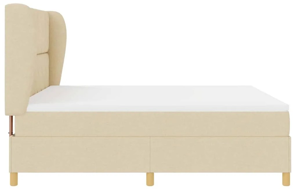Cama Box Spring com Colchão VidaXL Creme 180x200 cm Tecido