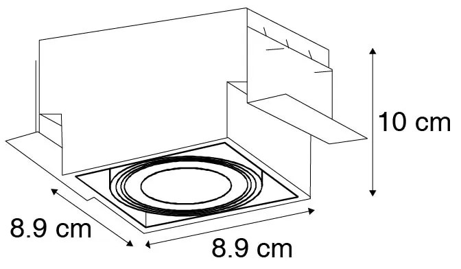 Conjunto de 6 focos embutidos pretos GU10 inclináveis sem moldura - Oneon