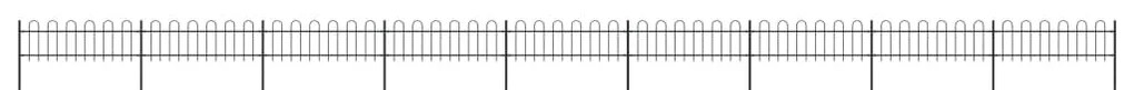 vidaXL Cerca de jardim com arco superior em aço 1603,5x60 cm preta