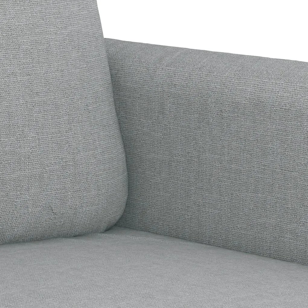 3 pcs conjunto de sofás com almofadas tecido cinzento-claro