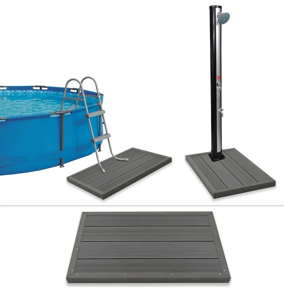 45016 vidaXL Estrado para chuveiro solar/escada de piscina em WPC