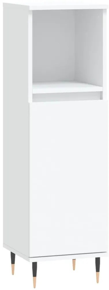 3 pcs conjunto móveis casa de banho madeira processada branco