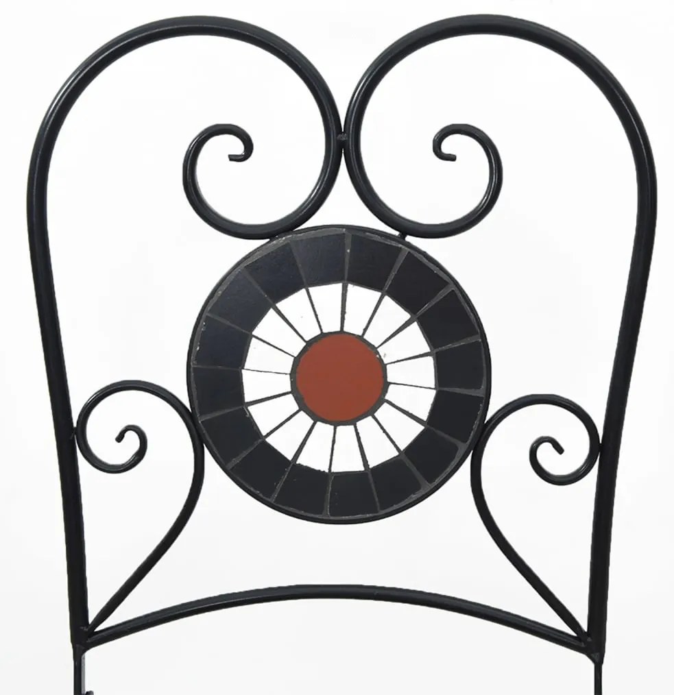 Cadeiras de bistrô dobráveis 2 pcs cerâmica terracotta e branco