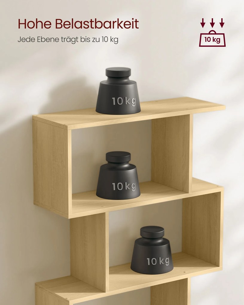 Estante livros sala elegante com 6 prateleiras 24 x 70 x 190,5 cm Cor de carvalho natural