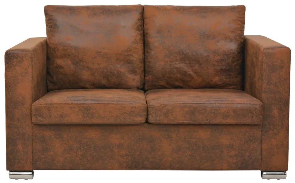 Sofá de 2 lugares 137x73x82 cm camurça artificial