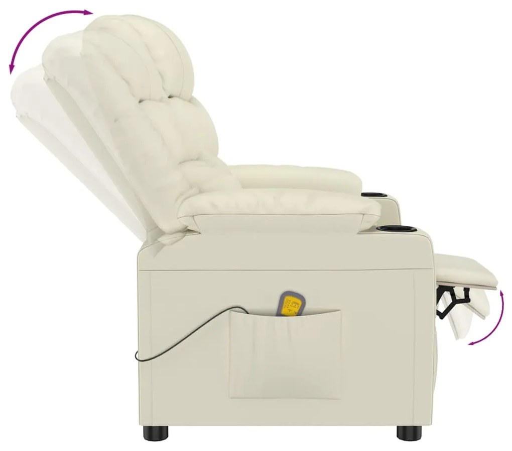 Cadeira de massagens couro artificial cor creme