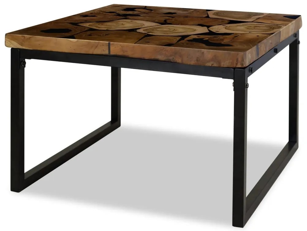 Mesa de centro em resina de teca 60x60x40 cm