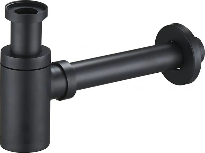 Mexen meia-sifão de lavatório redondo, preto - 79950-70