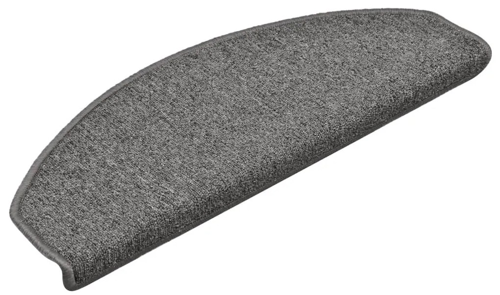 Tapete/carpete para degraus 15 pcs 65x24x4cm cinza-escuro