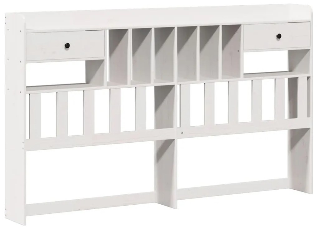 Cama com estante sem colchão 200x200 cm pinho maciço branco
