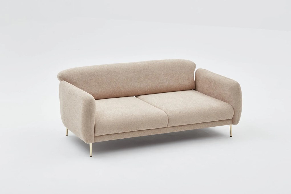 Sofá-Cama de 3 Lugares Simena – Bege Dourado – 210 cm