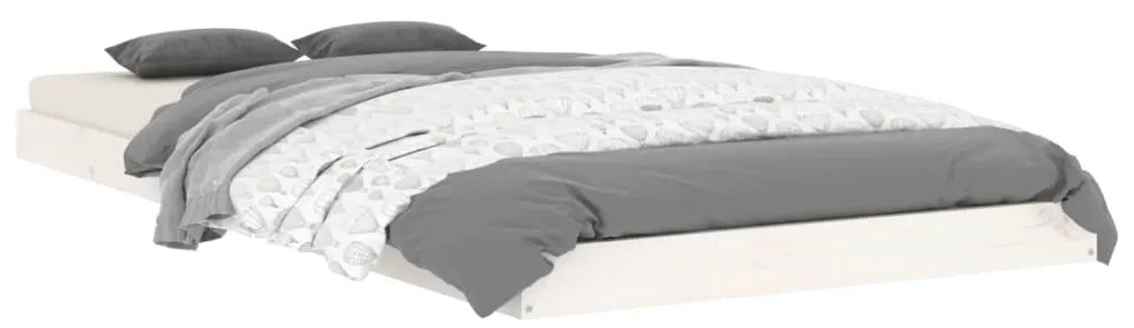 Estrutura de cama de solteiro 90x190 cm pinho maciço branco